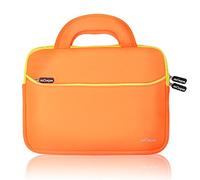mCoque qualità Neoprene Sleeve per 10,1" ASUS Transformer Book T100HA / T100TAF / T100T / T100TA / T100TAL / T100TAM Serie 2-in-1 portatile ultraportatile con manici e tasca porta accessori (Arancione)