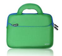 mCoque qualità Neoprene Sleeve per 10,1" ASUS Transformer Book T100HA / T100TAF / T100T / T100TA / T100TAL / T100TAM Serie 2-in-1 Portatile ultraportatile con Manici e Tasca Porta Accessori (Verde)