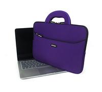 mCoque qualità Neoprene Sleeve per 10,1" ASUS Transformer Book T100HA / T100TAF / T100T / T100TA / T100TAL / T100TAM Serie 2-in-1 Portatile ultraportatile con Manici e Tasca Porta Accessori (Viola)