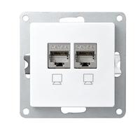 McPower Barattolo di rete | Flair | CAT6A a incasso completamente schermato, 10 Gbps, IP20, 500 MHz, ideale per installazioni di rete moderne, bianco