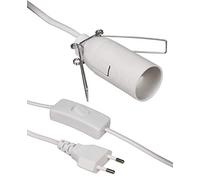 McPower - Cavo di rete con interruttore e attacco E14, 3,5 m, ideale per lampade e luci, colore: Bianco