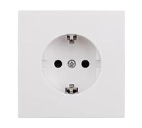 McPower Presa con contatto di protezione "Shallow", 250 V/16 A, con connettore a innesto, montaggio a incasso, telaio sottile, superficie vellutata, senza barra centrale, bianco opaco