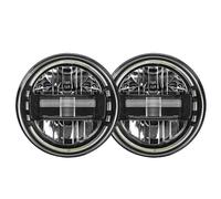 MCQNDS Per Jeep Per Wrangler JK JL 2PCS Fari A LED Da 7 Pollici Con Adattatori Per Staffa Di Montaggio JL Gruppo Fari(JK Black)
