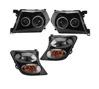 MCQNDS Per Nissan Per Patrol Y60 Y61 1997-2001 2002 2003 2004 Faro Angolo Luce Lampada Faro Paraurti Anteriore Fari(1 set black)