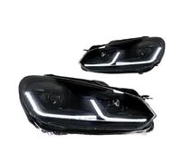 MCQNDS Per VW Per Golf 6 2009 2010 2011 2012 Car Styling Testa Della Lampada Fari Faro DRL Lampada Di Segnalazione Faro Di Montaggio(Black,Left Hand Drive)