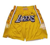 MCQOmcil Pantaloncini da Basket da Uomo NBA Lakers City Edition Pantaloni Sportivi Traspiranti ad Alta Elasticità (Color : A, Size : L)