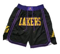 MCQOmcil Pantaloncini da Basket NBA Lakers da Uomo Pantaloni Sportivi Traspiranti ad Alta Elasticità(3,XXL)