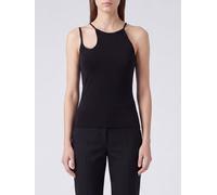 McQueen Top cut-out in viscosa con spalle scoperte e fit slim 42 Nero