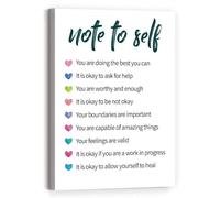 MCQWOMFQAK Daily Affirmations Poster Note to Self Reminders for Motivation and Mental Health Canvas Wall-Art(Unframed,08x12inch(20x30cm))