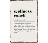 MCQWOMFQAK Wall Aluminum Sign Featuring Wellness Definition for Interior Decor Spaces 8 X 12 in