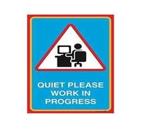 MCQWOMFQAK Work In Progress Quiet Please Sign Aluminum Notice Plaque for Construction Site Office Business School Warehouse Warning Indicator (8 X 12 inch)