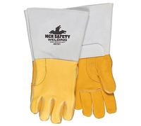 MCR Safety 49751XL Guanto da saldatura in pelle di alce color oro, resistente al calore, cuciture in kevlar, pollice rinforzato, XL