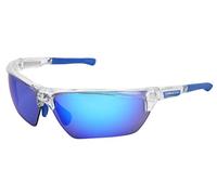 MCR Safety DM1328B Dominator DM3 Occhiali di sicurezza con specchio blu diamante e montatura trasparente