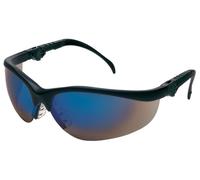 MCR Safety Klondike Plus, occhiali protettivi, colore nero, con specchio blu, protezione da lavoro, 1 pezzo