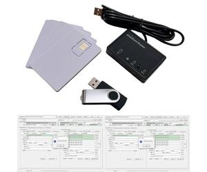 MCR3516 Lettore SIM Writer Mini Nano Micro 2FF, 3FF, 4FF SIM Card +5 pz programmabile vuota LTE USIM 4G Card WCDMA GSM + Sim Personalizza Software