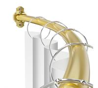 Mcrbeay Asta per tenda da doccia curva, regolabile, 101,6-182,9 cm, extra larga, curva per bagno, asta da doccia antiruggine, asta curva in acciaio inox per doccia, vasca da bagno, oro
