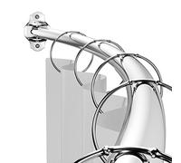 Mcrbeay Curved Shower Curtain Rod, Adjustable 35-65 inches Extra Wide Curved Shower Rods for Bathroom, Rust proof Shower Rod, Premium Stainless Steel Curved Curtain Rod for Shower, Bathtub, Silver