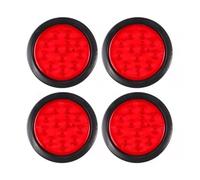 Mcrnwbip Fanalino Posteriore Per camion con rimorchio, luce posteriore impermeabile rotonda da 4 pollici a 12 LED, stop, direzione e freno Fari Posteriori Auto(4piece Red Shell)
