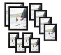 MCS 10pc Multi Pack Picture Frame Value Set - Two 8x10 in Four 5x7 in Four 4x6 in Black (65508)