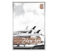 MCS Cornice per Poster Foundation 61,0 x 91,4 cm, Cornice in Legno Nero Tradizionale, Fissaggio a Parete Verticale e Orizzontale, Grande Cornice per Foto, Poster e Opere d'Arte (Confezione da 1)
