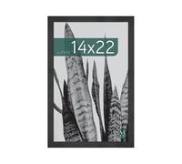 MCS Cornice per Poster Studio Gallery 35,6 x 55,9 cm, Aspetto Legno Nero, Legno MDF, Fissaggio a Parete Verticale e Orizzontale, Grande Cornice per Foto Poster e Opere d'Arte (Confezione da 1)