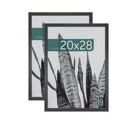 MCS Cornice per Poster Studio Gallery 50,8 x 71,1 cm, Aspetto Legno Nero, Legno MDF, Fissaggio a Parete Verticale e Orizzontale, Grande Cornice per Foto, Poster e Opere d'Arte (Confezione da 2)