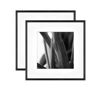 MCS Foundry - Cornice da parete in metallo, 30,5 x 30,5 cm, opaca fino a 20 x 20 cm, confezione da 2, colore: Nero