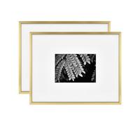 MCS Foundry Metal - Cornice da parete in ottone opaco da 11 x 14 cm (12 x 18 cm), confezione da 2