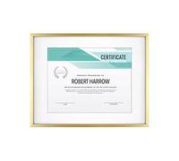 MCS Master & Co. Foundry Metal Gallery, Cornice da parete in ottone, 28 x 35,6 cm, con passepartout, fino a 21,5 x 28 cm