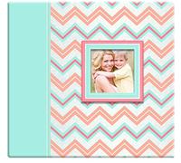 MCS Scrapbook MBI by Industries-Album per Scrapbooking, Motivo a Zigzag con Pagine da 30,5 x 30,5 cm, 33,5 x 32,625 cm, Argento, Blu, Medium