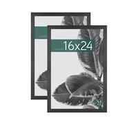 MCS Studio Gallery, Cornice Grande per Poster, 40 x 61 cm, venatura del Legno Nero, Verticale e Orizzontale, da Appendere alla Parete, per Foto, Poster e Stampe artistiche (Confezione da 2)