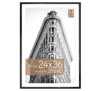 MCS Trendsetter - Cornice per poster, 28 x 40 cm, con passepartout o 28 x 40 cm senza tappetino, verticale e orizzontale, cornice grande da appendere alla parete, per foto e poster, colore nero