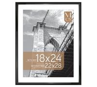 MCS Trendsetter - Cornice per poster, 55 x 61 cm, con passepartout o 55 x 61 cm, senza tappetino, verticale e orizzontale, cornice grande da appendere alla parete, per foto e poster, colore nero