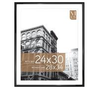 MCS Trendsetter - Cornice per poster, 61 x 86 cm, con passepartout o 61 x 86 cm senza tappetino, verticale e orizzontale, cornice grande da appendere alla parete, per foto e poster, colore nero