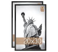 MCS Trendsetter, Cornice per Poster da 50,8 x 76,2 Cm con Finitura Nera Lucida, per Montaggio a Parete in Orizzontale e Verticale, Grande, per Foto, Poster e Stampe Artistiche (2 Pezzi)