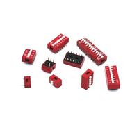 MCSEROST 5 Pezzi Interruttore a Scorrimento 1 2 3 4 6 7 8 9 10 12 Posizioni,54 mm Rosso(9 Bit)