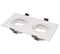 McShine DL-482 - Telaio da incasso in plastica, orientabile, 2 scomparti, colore: bianco