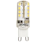 McShine Silicia G9 - Lampada a LED con Attacco a Spillo, 2,3 W, 180 lm, Luce Bianca Calda, Trasparente, compatta, Lunghezza 49 mm, Angolo di Diffusione 3000 K, 360°, Ricambio per lampadine alogene G9