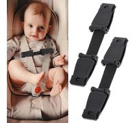 MCSQK 2 pcs Fibbia di Sicurezza Bambino, Chest Clip, Dispositivo di Sicurezza, Clip Bambino Cintura di Sicurezza Auto, Fibbia Gancio Cintura Seggiolino Auto Bambino per Passeggino Infantile (Nero)