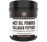 MCT Creamer MCT - Polvere di collagene MCT al cioccolato, collagene, fibra di acacia prebiotica, 16 once, MCT Creamer, polvere di collagene MCT, nutrito con erba, perfetto per cheto, 1 carboidrato