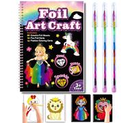 MCTNCT Foil Art Kit per Bambini Lavoretti Creativi per bambin Principesse,Unicorni e Sirene Foil Art per Bambini 4 5 6 7 8 9 anni bambini Activity Kit di Natale Compleanno Regali di Pasqua