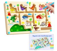 MCTNCT Labirinto Magnetico Bambini,Labirinto Magnetico Giochi Montessori 3 4 5 6 Anni,Dinosauro Labirinto Magnetico di Colori e Numeri Regali di Giocattoli Educativi per Ragazze e Ragazzi