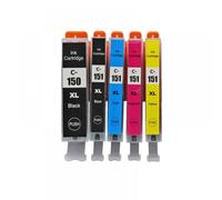 MCUXMVUMI 15pcs PGI150 CLI151 Cartucce di inchiostro compatibili per MG7510 IP7210 IP8710 MX721 IX6810(1set (5pcs))