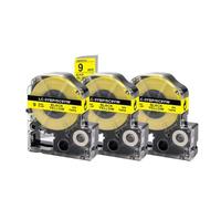MCUXMVUMI 3pk 9mm SC9YW nero su nastro di etichetta gialla compatibile con stampanti LK-3YBP funziona con modelli LW-300 LW-400