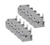 MCUXMVUMI 5/10pcs MK231 Nastro etichetta compatibile MK-231 M-K231 MK-131 MK-631 per l'uso con etichetta PT-70 PT-80 PT-65 PT-90(Black on Silver)