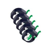 MCUXMVUMI 5/10pk compatibile 91201 nastro etichetta per modelli di nastro LT 12mm 91201 91331 91200 91202 12267 per etichetta LT100H(5PK Black on Green)