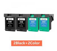 MCUXMVUMI Sostituzione della Cartuccia di Inchiostro Compatibile per 338 e 343 per Deskjet 460C 5740 6520 6540 6840 e Photosmart 8150(2Pk Black 2Pk Color)