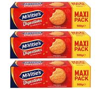 McVitie's Original Digestive Biscuits 500g Maxi Pack (Confezione da 3) - Croc...