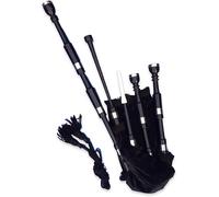 McWilliams Cornamusa tradizionale scozzese delle Highland per principianti e adulti, con accessori completi (velluto nero P)