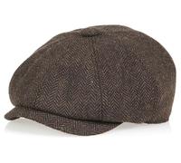 MCWTH - Berretti ragazzo dei giornali vintage per bambini, berretto piatto in tweed stile pageboy per bambini di 2-8 anni, Caffè nero., 4-8 Anni